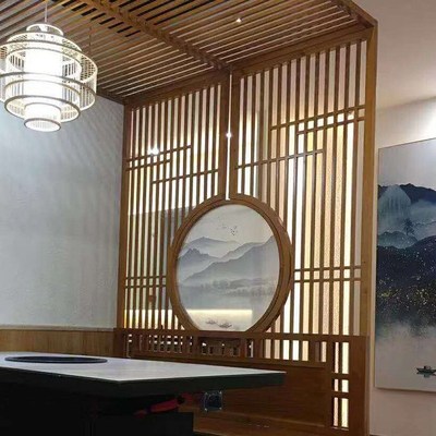 日式屏风原木隔断入户客厅玄关卧室简约北欧实木新中式木格栅现代