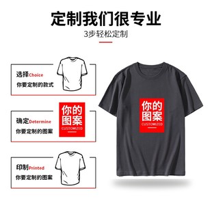 工作服t恤印logo 来图定 短袖 diy团队工装 制班服 广告衫 2022新款
