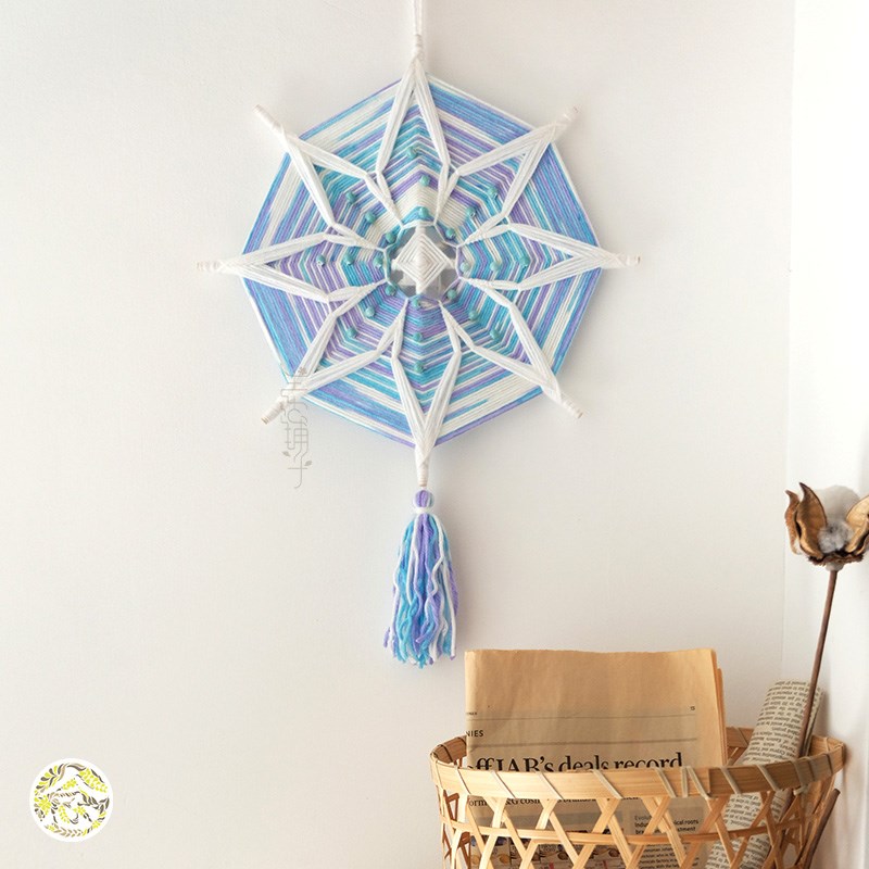 鸢丨绕线曼达拉成品 毛线手工编织纤维制作设计 墙面壁挂饰绕线画