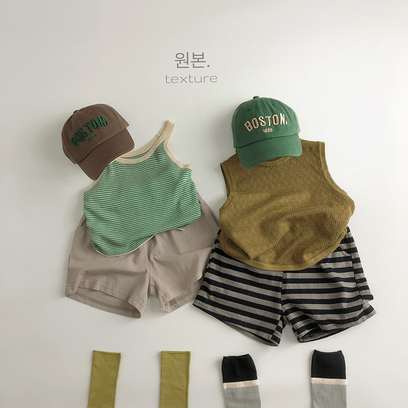 掌柜私搭~森系套装~韩版夏季儿童镂空针织背心吊带男女宝运动短裤,童装/婴儿装/亲子装,套装,淘宝优惠券,粉丝福利购,淘宝优惠卷