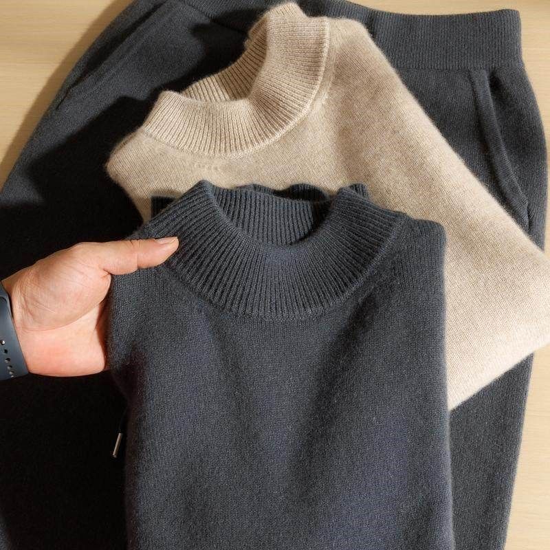 双股加厚100%纯山羊绒衫男秋冬套头半高领毛衣宽松打底针织衫羊毛,男装,羊绒套衫,淘宝优惠券,粉丝福利购,淘宝优惠卷