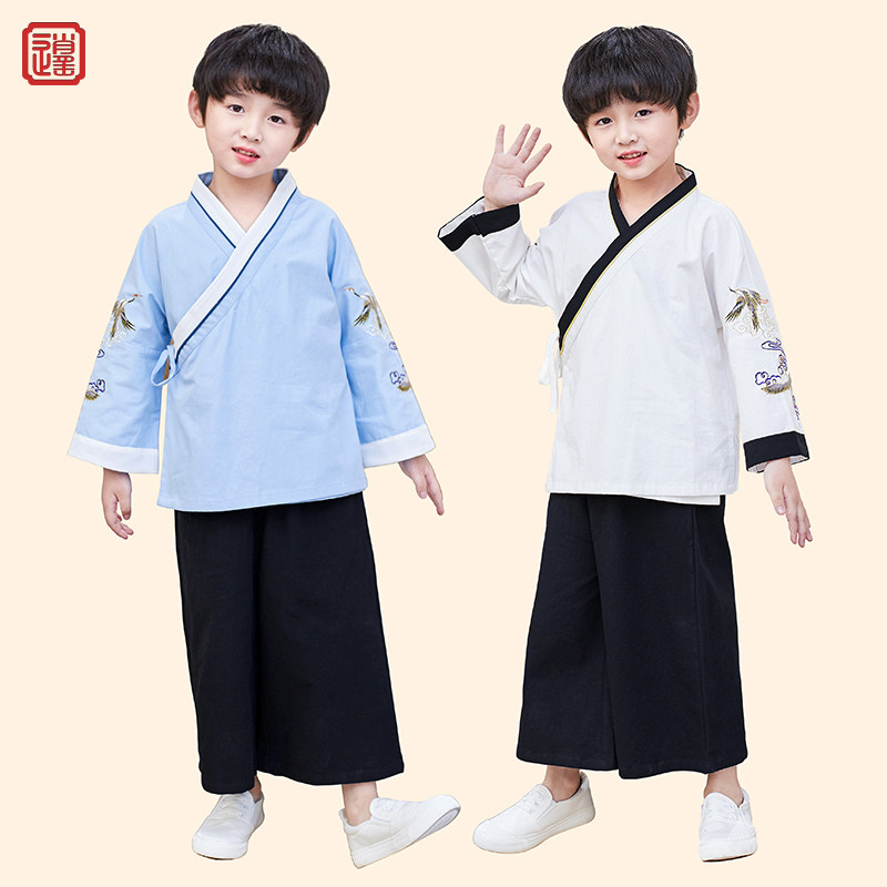 汉服男童套装刺绣国学服中国风古装书童朗诵唐装儿童演出服小学生,童装/婴儿装/亲子装,汉服,淘宝优惠券,粉丝福利购,淘宝优惠卷