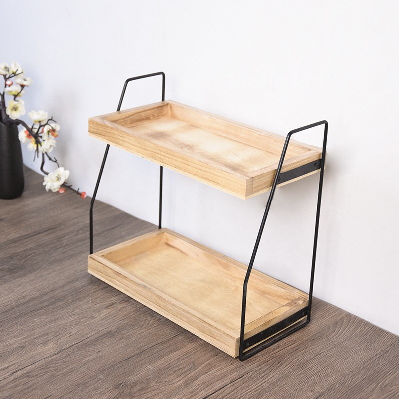 现货收纳整理架铁艺结合多用途化妆品收纳架桌面厨房多层置物架