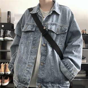 大码胖mm牛仔外套女春秋2021学生复古百搭韩版宽松bf工装夹克上衣