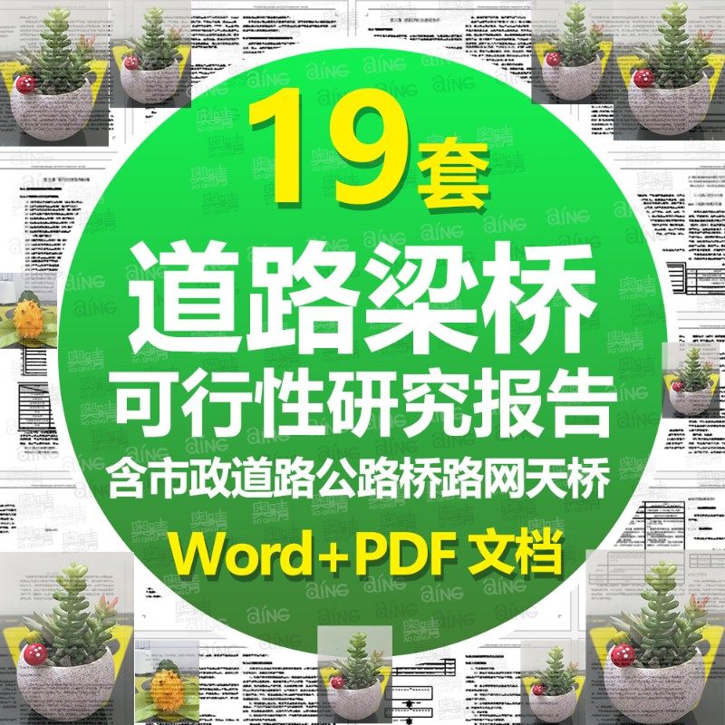 市政道路公路桥梁立o交桥天桥可行性研究报告初步设计文本计算概