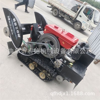 履带式全自动马路切割机 遥控式30深路面切缝机 柴油开槽机