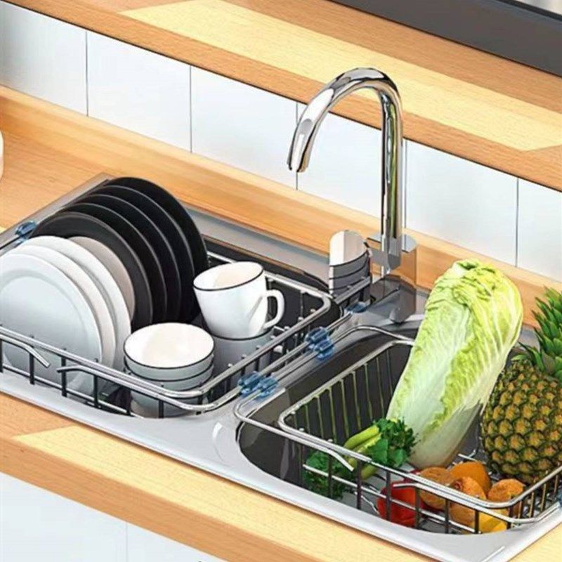 洗碗池水槽沥水架k洗菜盆沥水篮304不锈钢厨房筐子漏网过滤可伸缩,家装主材,沥水篮,淘宝优惠券,粉丝福利购,淘宝优惠卷
