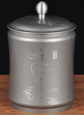 纯锡茶叶罐摆件锡制茶罐防潮密封罐储存罐锡罐家居客厅茶几装饰品