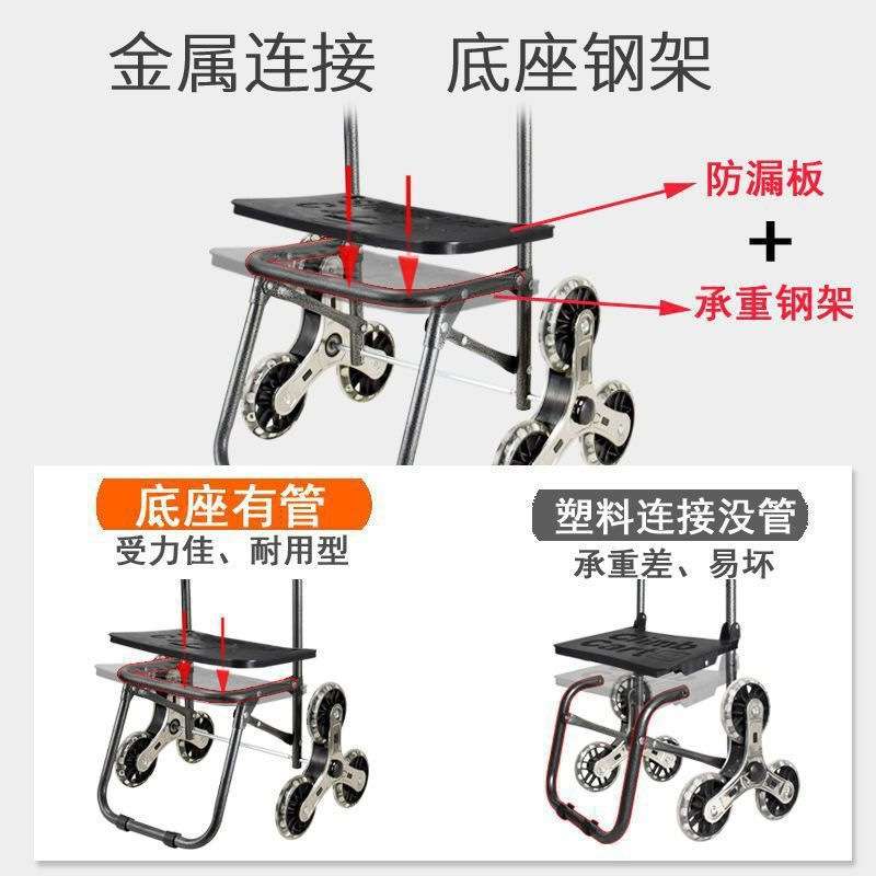 便携购物爬楼梯买菜车小拉车家用可折叠拖车老人手推车轻便折叠