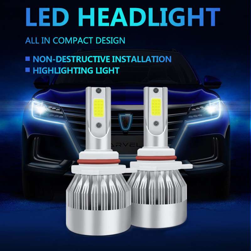 跨境C6 led大灯前照明h4车灯H7H1改装9005灯泡36W汽车led大灯