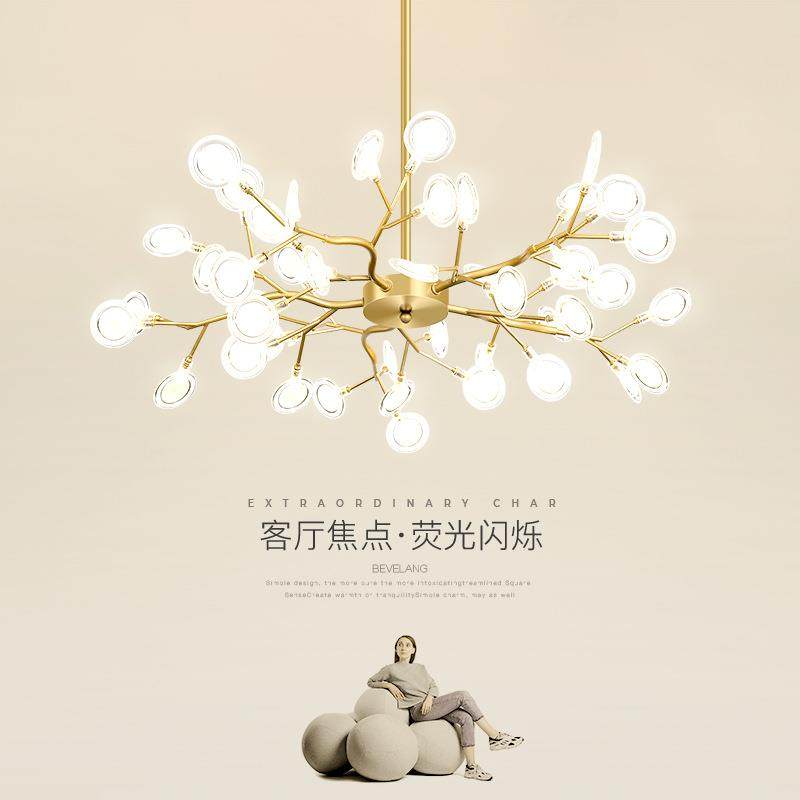 客厅吊灯简约现代卧室餐厅灯大气家用创意萤火虫网红轻奢北欧灯具
