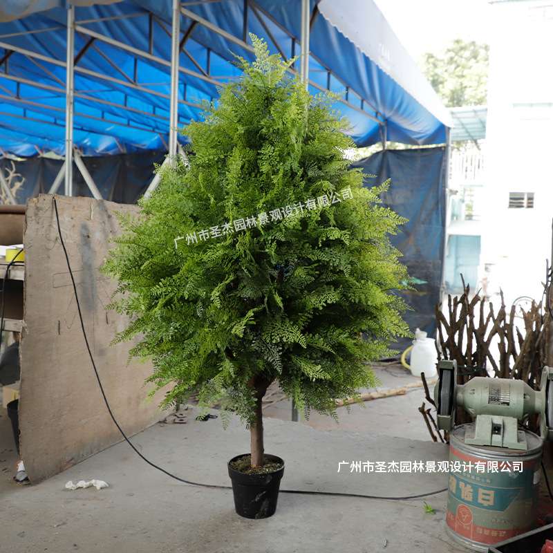 仿真水杉 室内外商场酒店客厅大型假绿植真木杆摆件仿真绿植厂家