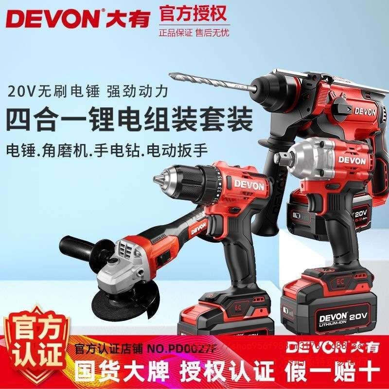 大有20V无刷充电式锂电电锤5401三用多功能电镐冲击钻套装电扳手