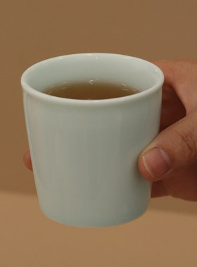 青瓷天蓝防烫双层隔热品茗杯