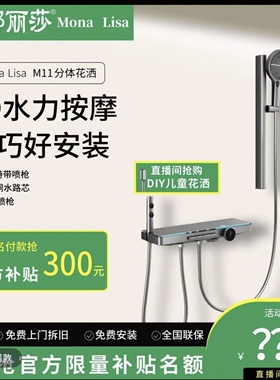 蒙娜丽莎M11淋浴花洒套装小户型简易款分体式全铜增压升降花洒