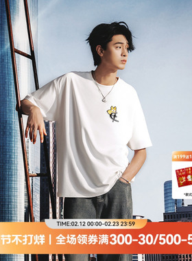 QUARTER IN NIGHT25夏季新款凉感百搭刺绣柯基基础款短袖T恤情侣