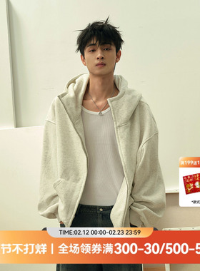 【秦霄贤同款】QUARTER IN NIGHT 拉链开衫情侣连帽卫衣外套潮