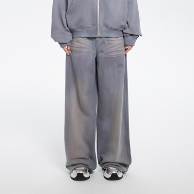 QUARTER IN NIGHT2025秋季新款猫须针织卫裤休闲复古潮流阔腿裤