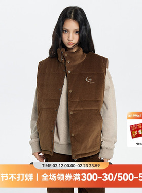 QUARTER IN NIGHT灯芯绒棉马甲 外套保暖 美式复古休闲街头潮流