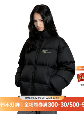 【秦霄贤同款】QUARTER IN NIGHT撞色星月印花基础款棉服美式复古