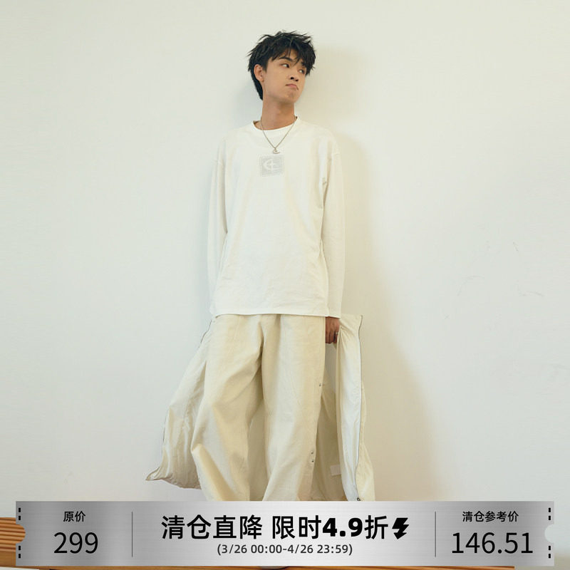 【秦霄贤同款】QUARTER IN NIGHT 星月烫钻宽松百搭情侣长袖T恤潮