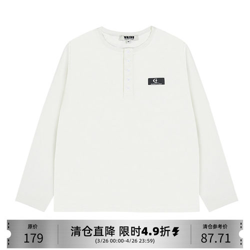 QUARTER IN NIGHT 2025年秋季新款纽扣半开衫长袖T恤