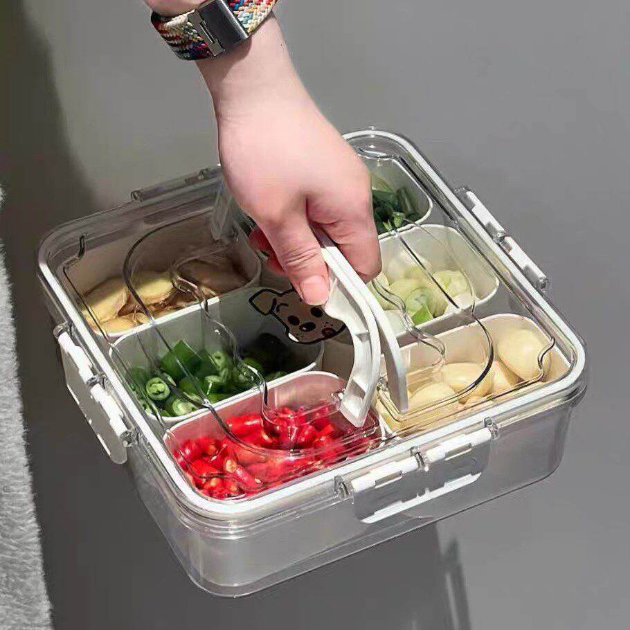 春游野餐篮子手提水果篮菜篮保鲜盒密封户外露营水果零食收纳盒