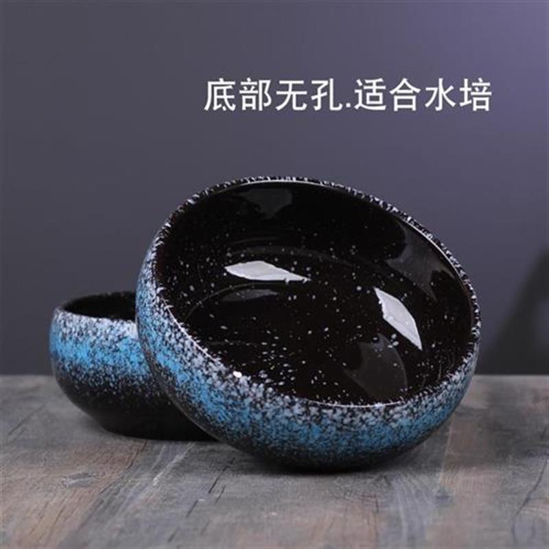 无孔中号水仙花盆陶瓷无孔铜钱草/一叶莲/碗莲盆多肉拼盘水培花盆