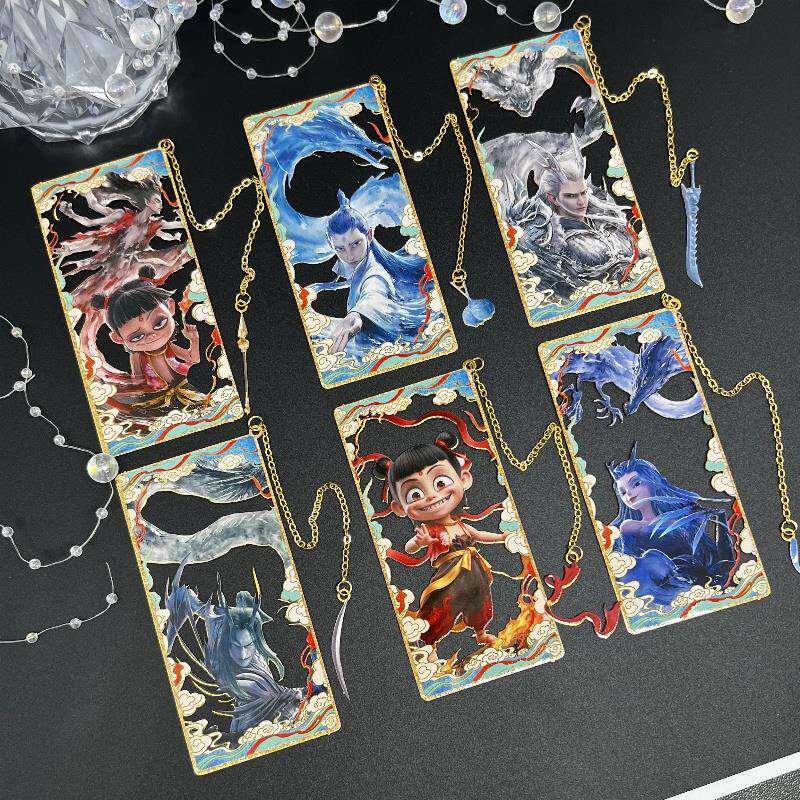 哪吒之魔童周边金属书签敖丙敖光敖闰敖顺太乙真人文具精美摆件