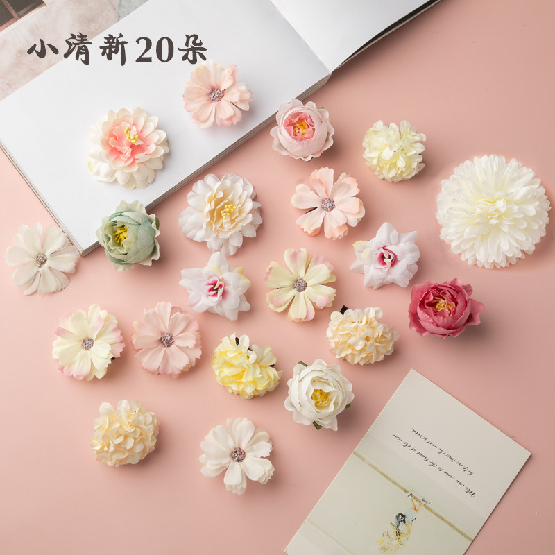 汉服发饰绢花头饰花朵发夹配饰头花明制对夹女簪花仿真花假花
