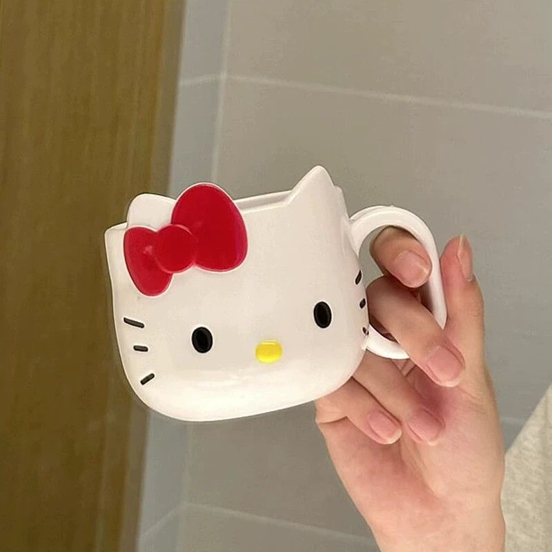 KT猫杯子漱口杯学生宿舍儿童刷牙杯可爱哈喽卡通猫牙缸牙具洗漱杯
