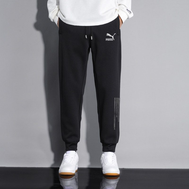 奥特莱斯2025春秋季纯棉运动裤子男士宽松直筒裤休闲裤卫裤女长裤