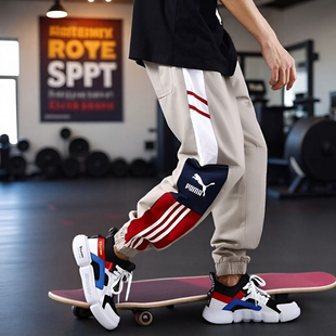 奥特莱斯2025秋冬季纯棉运动裤子男士加绒工装裤休闲裤卫裤女长裤