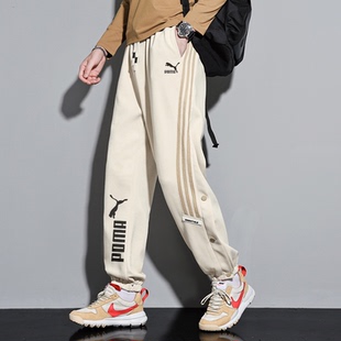 奥特莱斯2025秋冬季纯棉运动裤子男士加绒束脚裤休闲裤卫裤女长裤