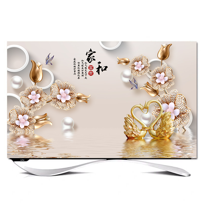 55寸液晶电视机罩50 6s0 65 75防尘罩新品曲面台挂式电视机布艺