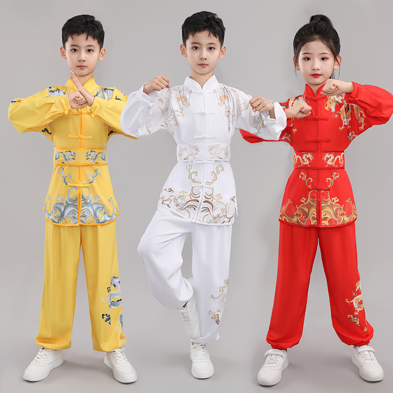 新款儿童a武术服装太极服演出服小学生武术比赛练功服表演服训练