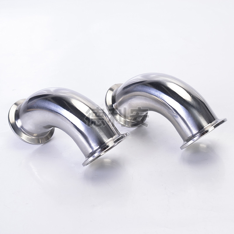 不锈钢90度卫生级快装弯头304或316镜面抛卡箍式卡盘弯.管直角弯