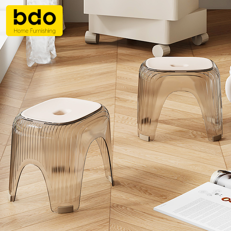 bdo透明小凳子家用换鞋凳儿童矮凳家用浴室洗澡凳客厅茶几塑料凳