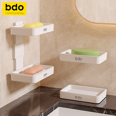 BDO肥皂盒吸盘壁挂式简约风沥水架家用双格卫生间双层浴室免打孔