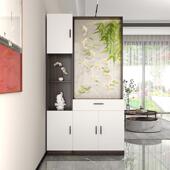 高档实木玻璃屏风隔断置物架客厅进门双面正对大门玄关柜简约现代