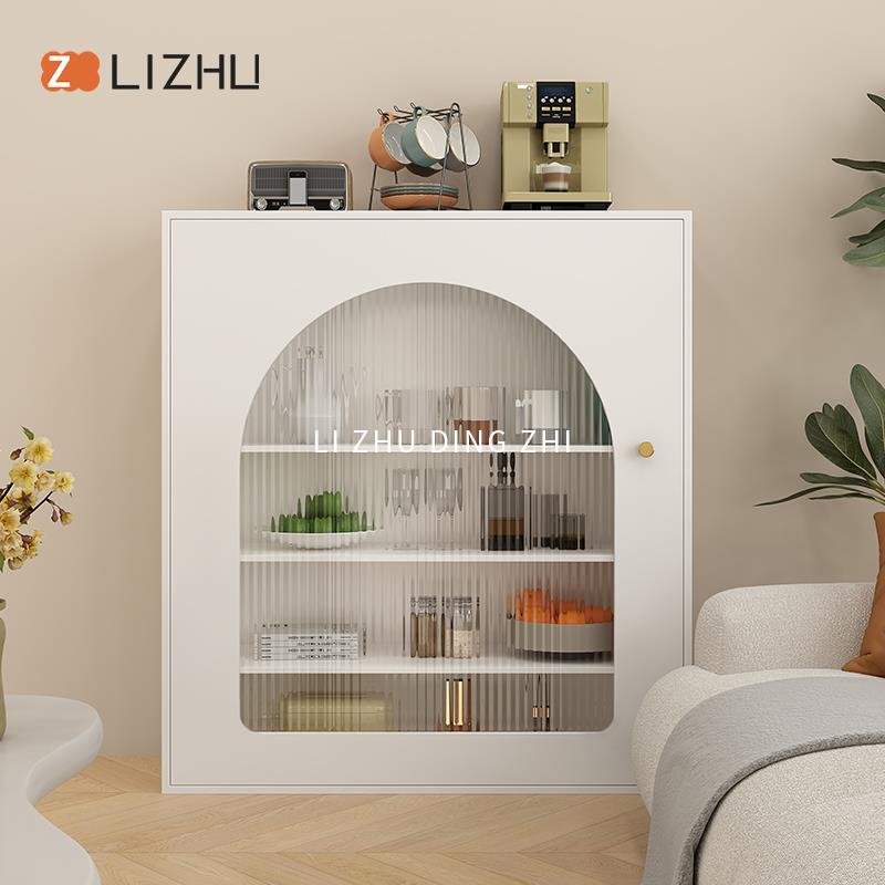 意式壁炉柜客厅装饰柜黑色柜子简约民宿摄影拱形置物架陈列展示柜