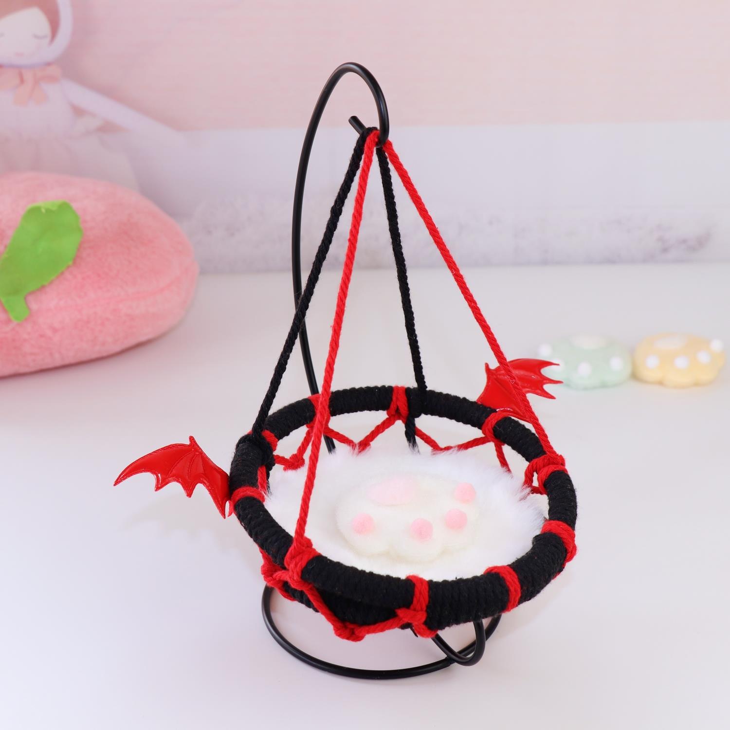 娃用秋千 10cm棉花娃娃吊椅ob11手工编织吊篮12分bjd娃屋家俱吊床