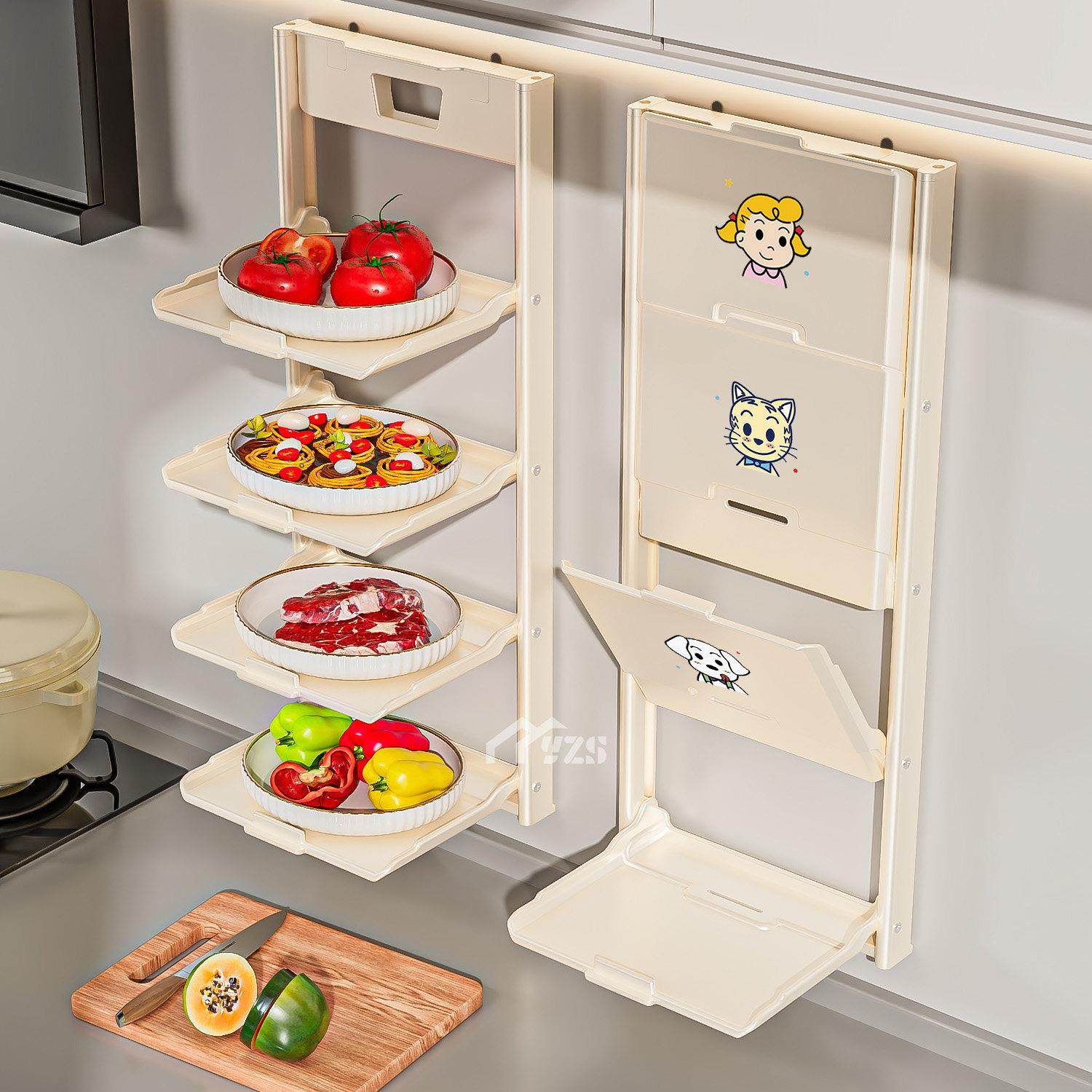 厨房强力吸盘备菜置物架墙上壁挂式多功能可折叠太空铝收纳置物架,厨房/烹饪用具,厨房置物架/置物柜/角架,淘宝优惠券,粉丝福利购,淘宝优惠卷