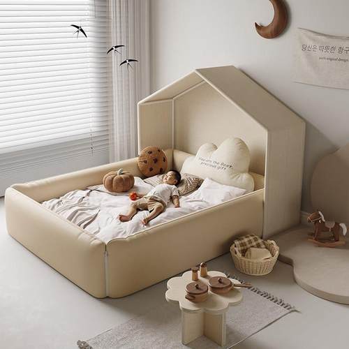 梦鹿儿童床拼接帐篷床围男女孩围栏防护栏婴儿床防撞拼接树屋床