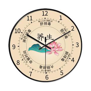 美容养生会所挂钟纤体中医理疗活络钟表时钟创意排毒个性静音挂表