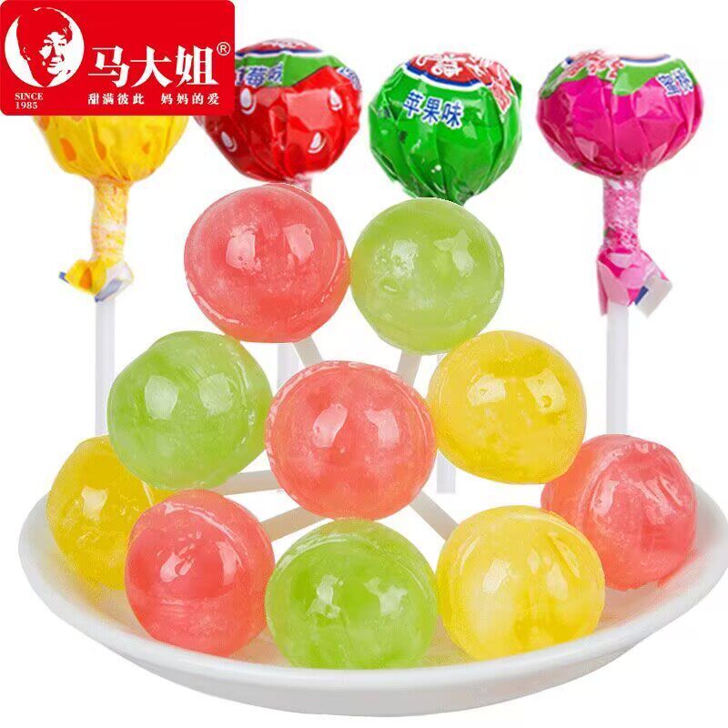 马大姐果汁棒棒糖500g水果味硬糖过年儿童糖果结婚喜糖办公室零食