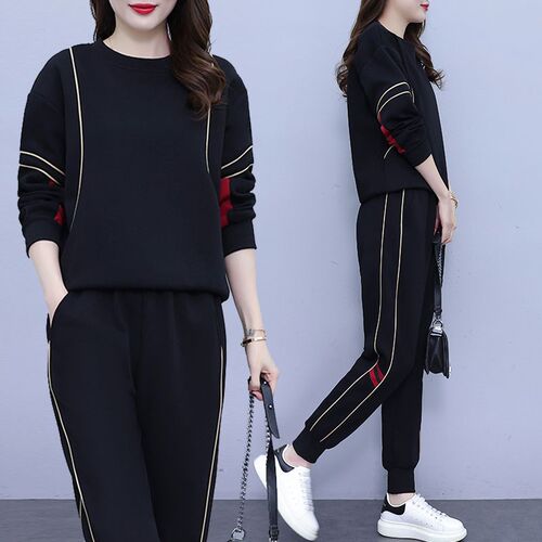 大码女装b胖妹妹休闲运动套装2025春季新款时尚洋气显瘦卫衣两件