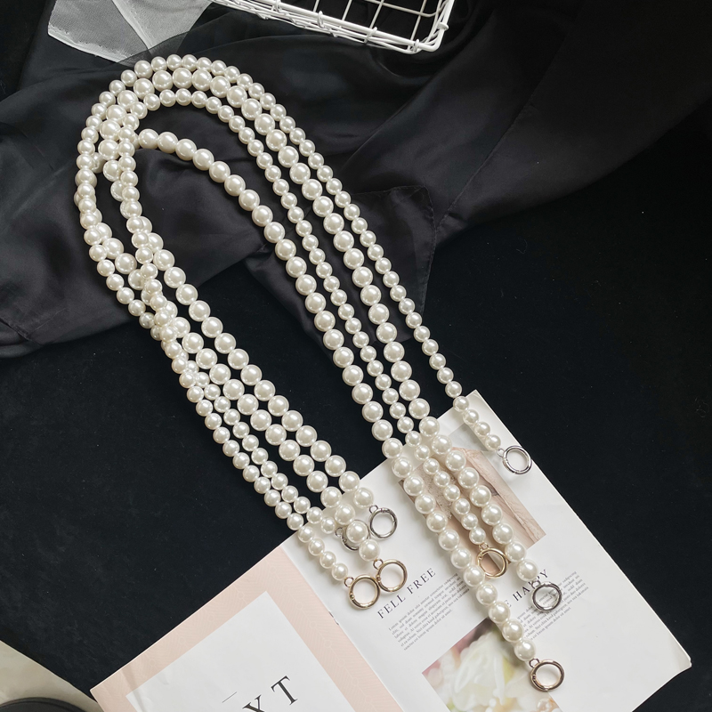 超大珍珠肩带链条可替换包链diy包包配饰新款包带斜跨改造包配件