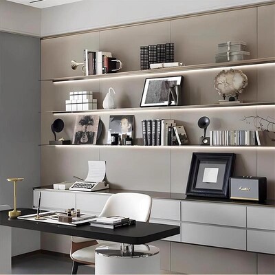 YOUPIN轻奢样板间客厅书房书桌饰品摆件书架高档软装组合摆设
