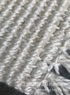 按需制作手工编织白色黄麻地毯 茶厅展厅 仿羊毛流苏文艺时尚地毯